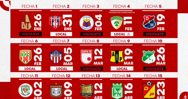 Fixture Liga BetPlay 2023-I